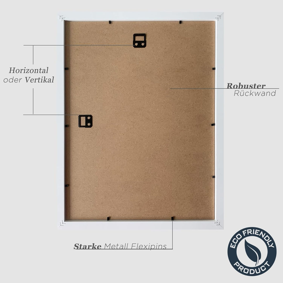 VUVUZULA Bilderrahmen 30x40cm Weiss Holz Fotorahmen 12x16 Zoll Holzrahmen MDF Rahmen 30x40cm 3er Set