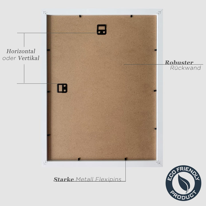 VUVUZULA Bilderrahmen 30x40cm Weiss Holz Fotorahmen 12x16 Zoll Holzrahmen MDF Rahmen 30x40cm 3er Set