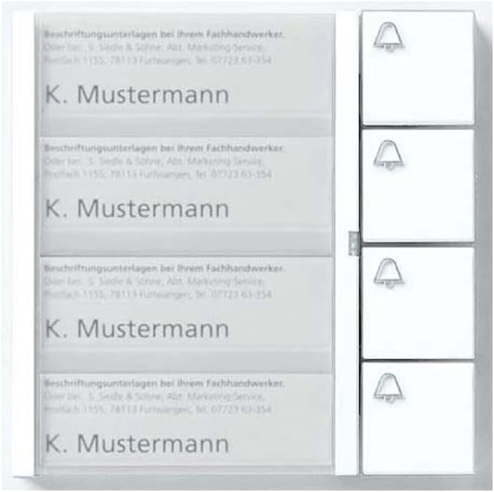 Siedle 2544212 Tastenmodul 4 Tasten 1 mit N-System, TM 612-4 W, weiss