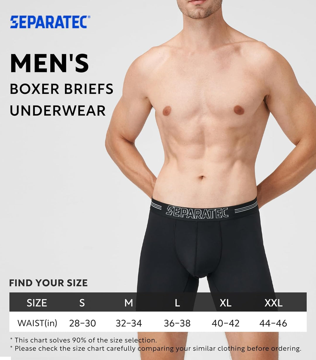 Separatec Sport Boxershorts Herren Schnelltrocknende Unterhosen Männer mit Doppelter Beutel Retrosho