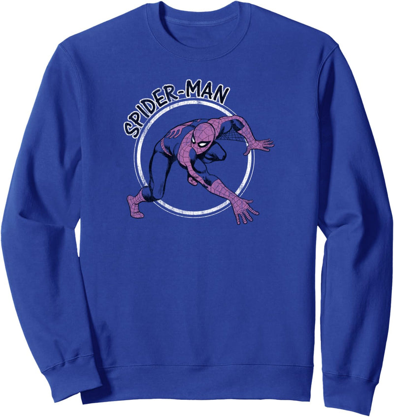 Marvel Spider-Man Crouch Down Circle Frame Poster Sweatshirt