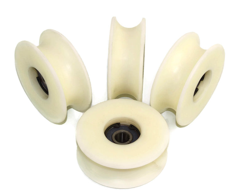 Set mit 4 x 80 mm mit Pulley Nylon mit verschiedenen mit Nut, hergestellt in der EU, 25 mm Groove-12