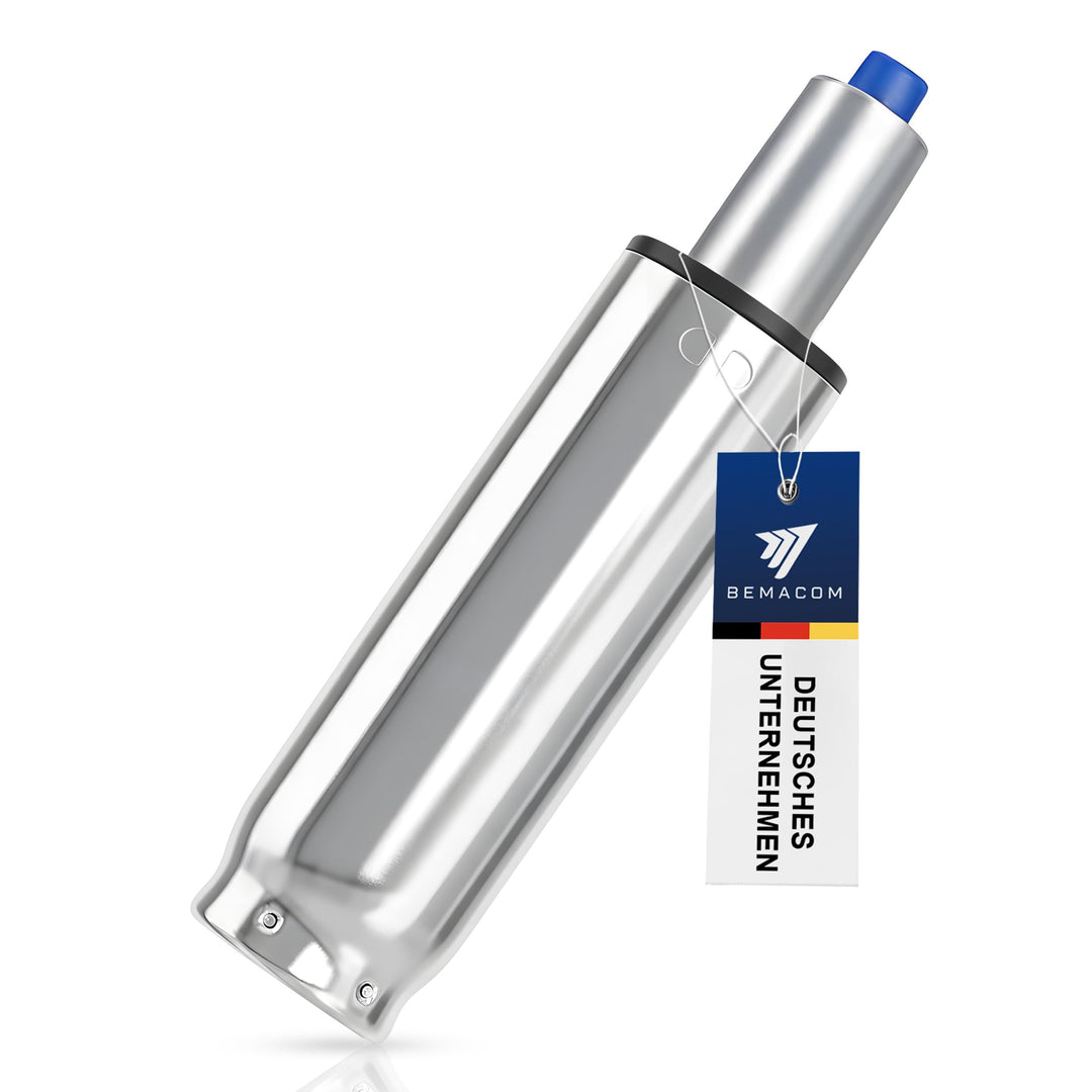 Bemacom Gasdruckfeder für Bürostuhl bis 200kg Belastbarkeit, Länge 430mm Chrom Ersatz Gasdruckfeder