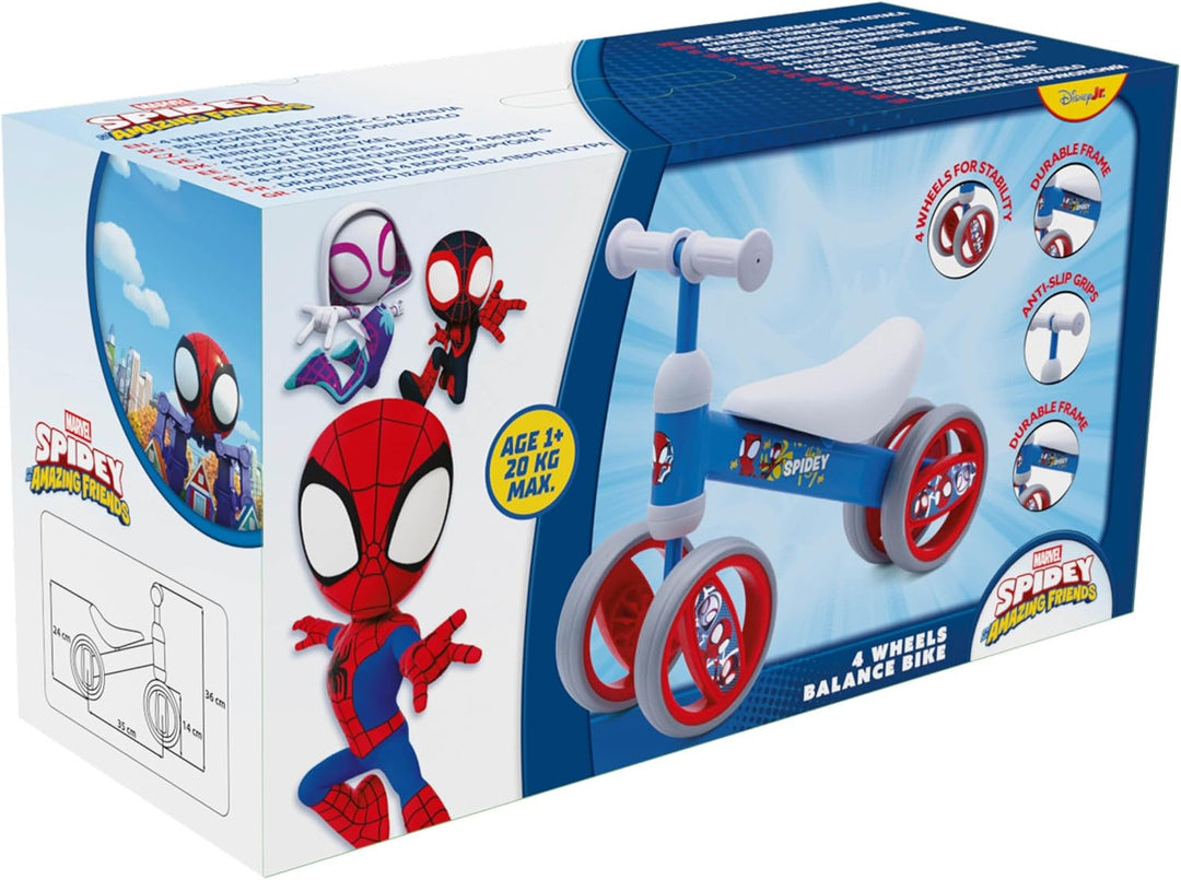 sarcia.eu Rutschfahrzeug, 4 Räder, leicht und stabil aus Metall 1+ Jahr Marvel Spidey Blau, Marvel S