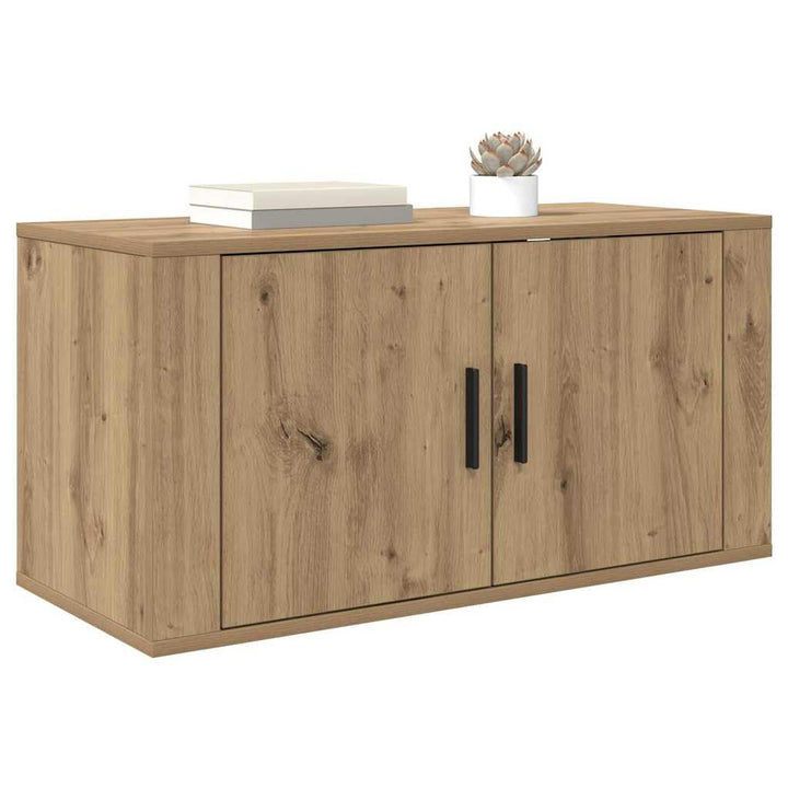 vidaXL Wandmontiertes TV-Regal Eiche handwerklich 80 x 34,5 x 40 cm, Rustikaler Wandschrank, robuste