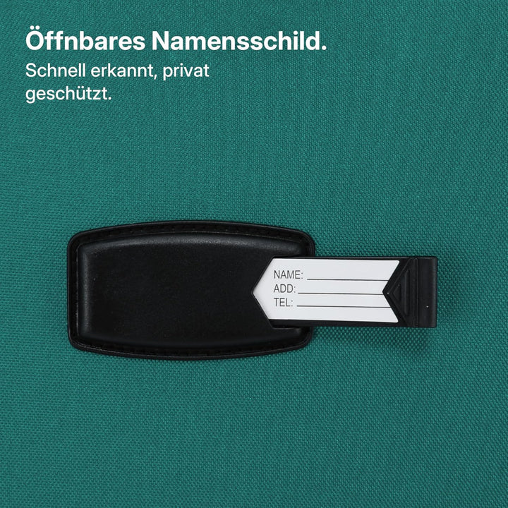 Stoffkoffer erweiterbar mit Frontfächern,15% Extra-Volumen, TSA-Schloss, 360° Doppelrollen & verdeck