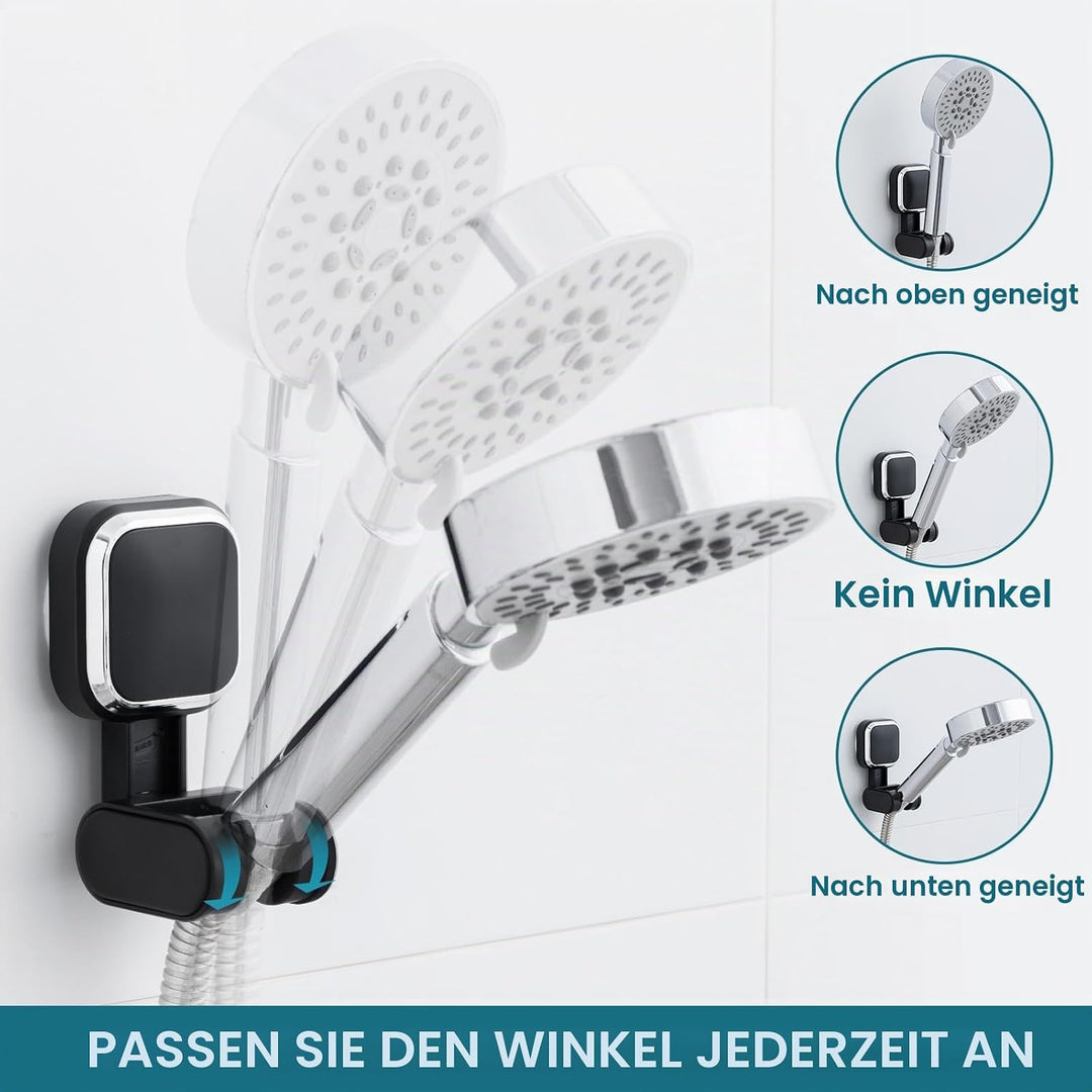 TAILI Duschkopfhalterung ohne Bohren, MAX Halt 3 KG Platz Saugnapf Duschkopfhalter für Badezimmer, W