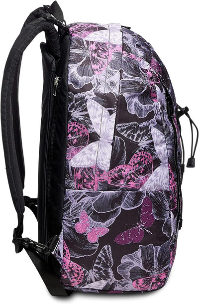 RUCKSACK INVICTA BUTTERFLY, aus nachhaltigem Stoff, Geräumige Schultasche für Teenager, Mädchen & Ju