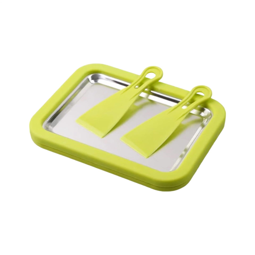 Eiscreme-Rollmaschine mit 2 Schabern, 26 x 21 cm, gefrierbar, für sofortige DIY-Eiscreme, Rollen, fü