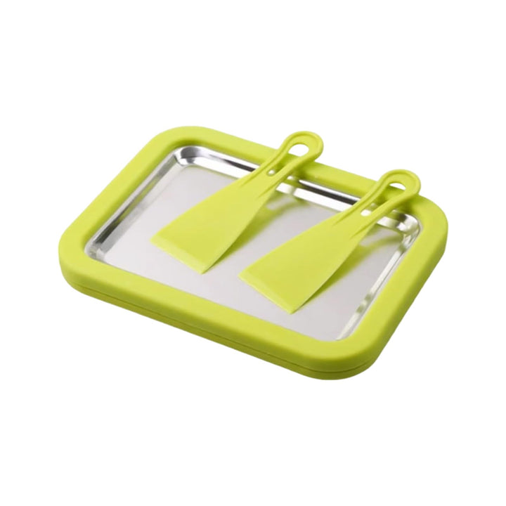 Eiscreme-Rollmaschine mit 2 Schabern, 26 x 21 cm, gefrierbar, für sofortige DIY-Eiscreme, Rollen, fü