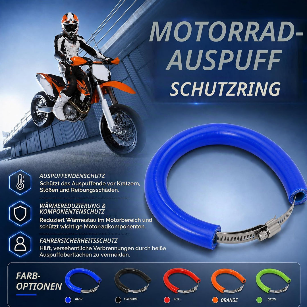 52 cm/20,47" Motorrad Auspuff Schutzring,Universeller Verstellbarer Auspuff Schutz Hitzeschutz Auspu