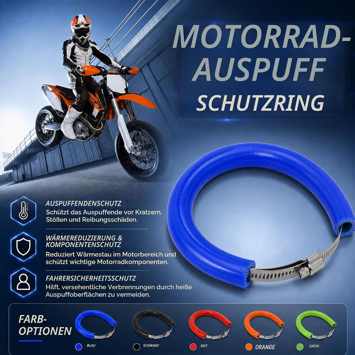 52 cm/20,47" Motorrad Auspuff Schutzring,Universeller Verstellbarer Auspuff Schutz Hitzeschutz Auspu