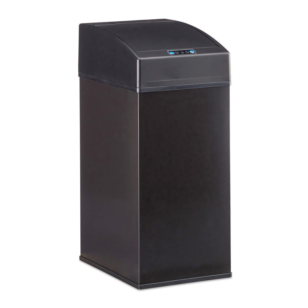 Relaxdays, schwarz Sensor Mülleimer, Automatikdeckel, Inneneimer mit Griff, hygienisch, 7 L, Stahl,
