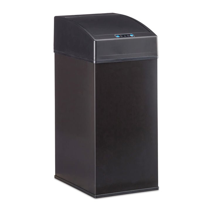 Relaxdays, schwarz Sensor Mülleimer, Automatikdeckel, Inneneimer mit Griff, hygienisch, 7 L, Stahl,