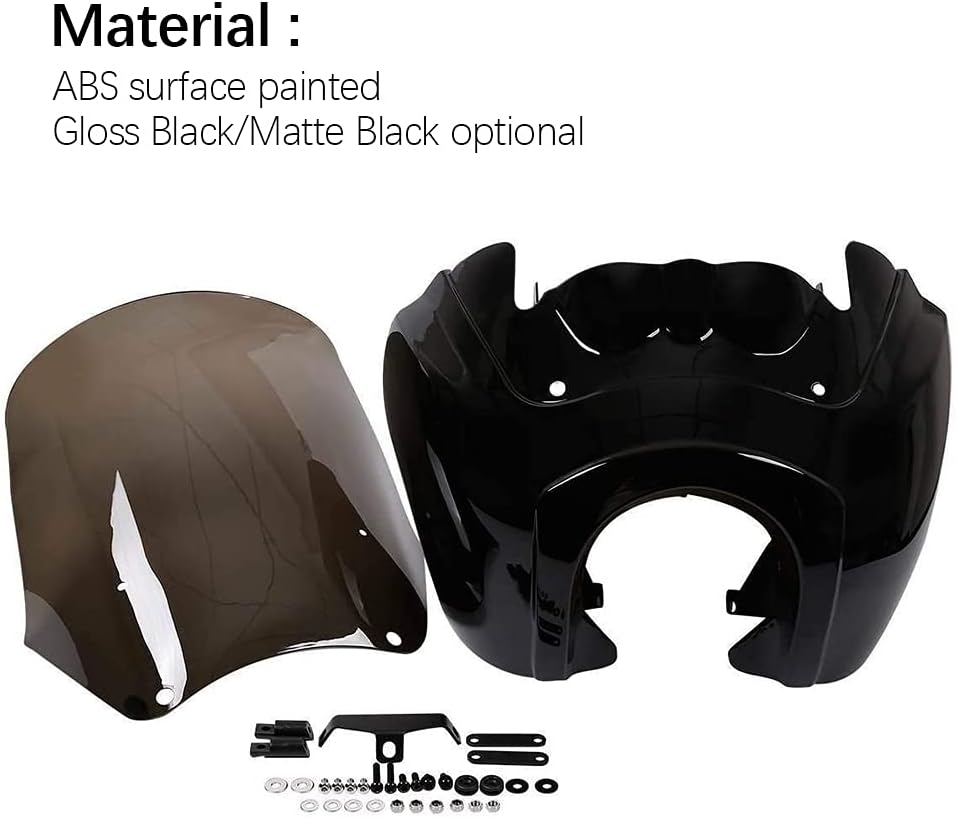 Smoke & Black Tall Verkleidung Windschutzscheibe Club Style Kit für Harley-Davidson Dyna, Super Glid