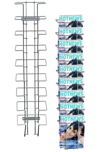 DisplayLager - Wandhalter für Prospekte/Zeitschriften/Magazine (9 x A5), 9 x A5