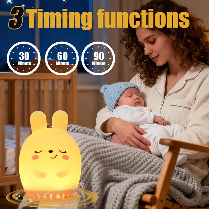 White Noise Machine Babys, LED Nachtlicht & Timer – Tragbare RGB Mehrfarben Einschlafhilfe mit 20 be