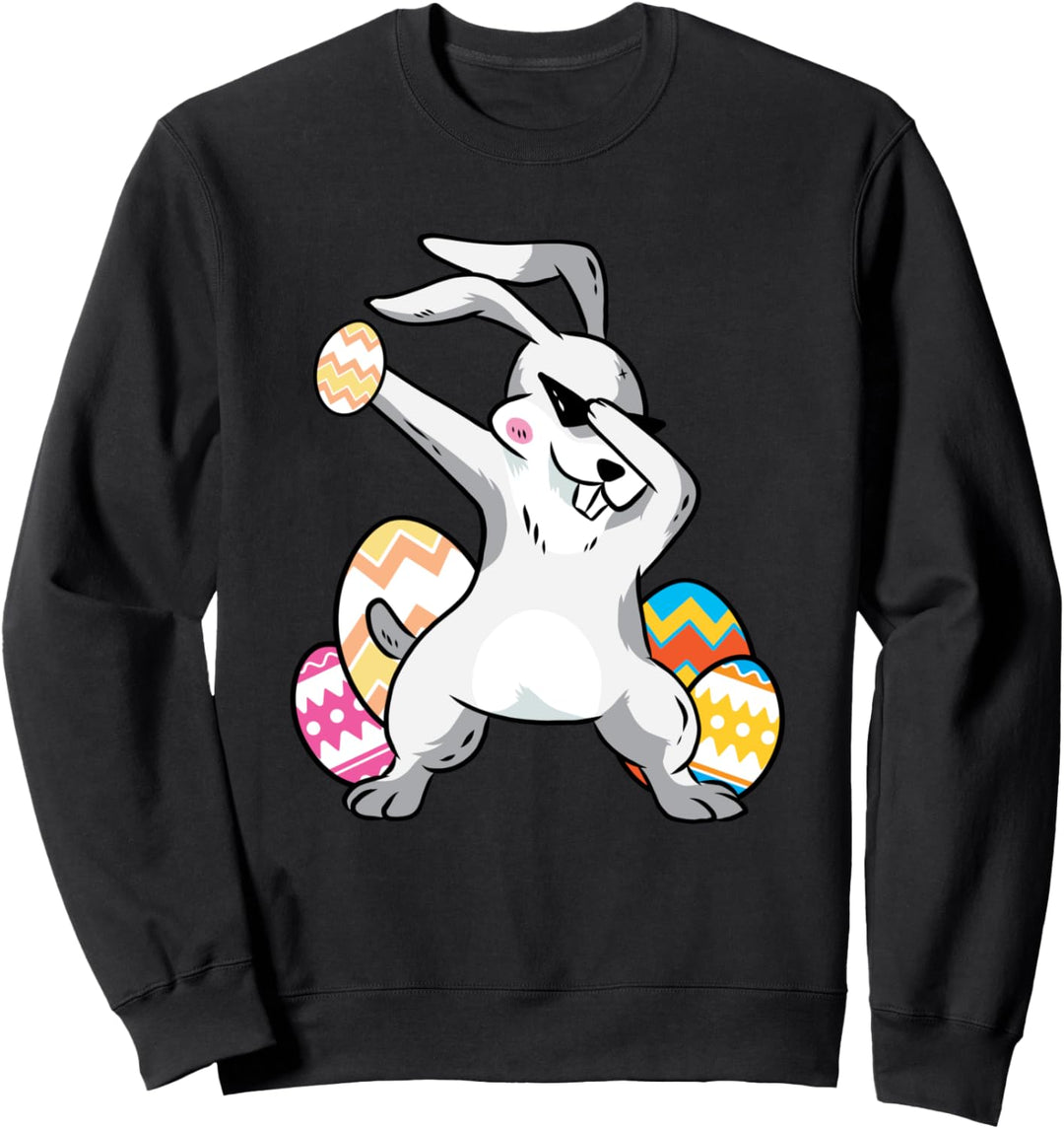 Niedliches Häschen tupft Ostereier jagen Sweatshirt