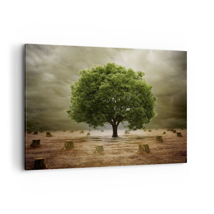 Bilder auf Leinwand 100x70cm Leinwandbild mit Rahmen Baum Feld Umwelt Gross Wanddeko Bild Schlafzimm