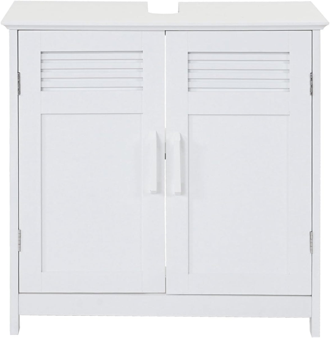 Mendler Waschbeckenunterschrank HWC-A85, Badschrank 60x60x30cm - weiss, Weiss