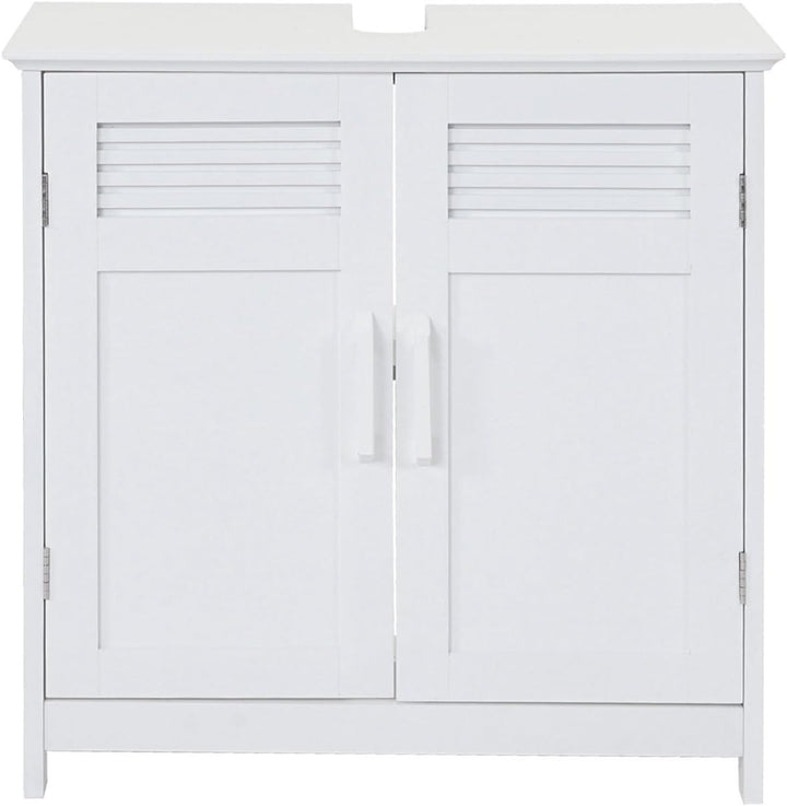 Mendler Waschbeckenunterschrank HWC-A85, Badschrank 60x60x30cm - weiss, Weiss