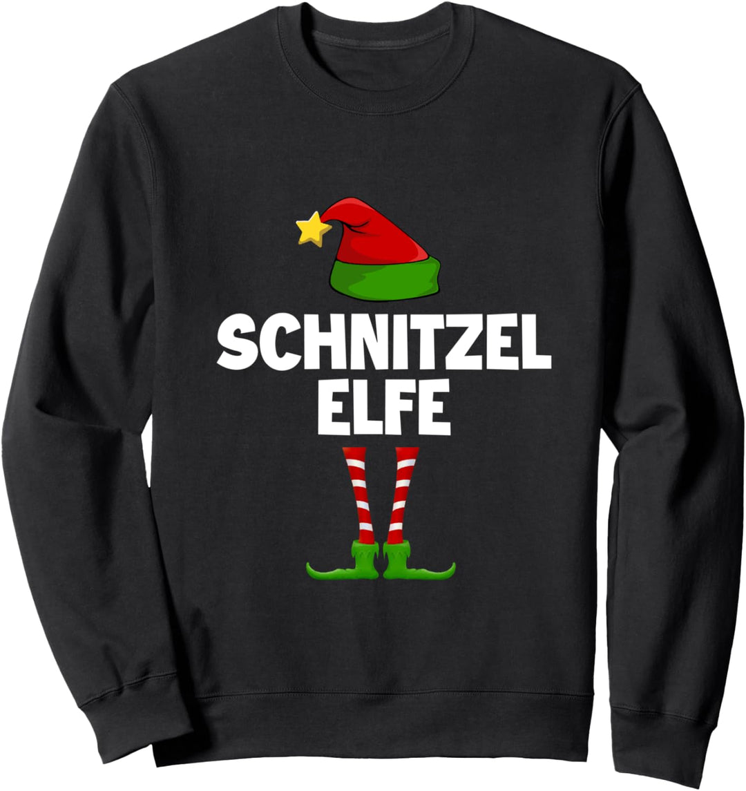Schnitzel Elfe Partnerlook Familien Elfen Outfit Weihnachts Sweatshirt