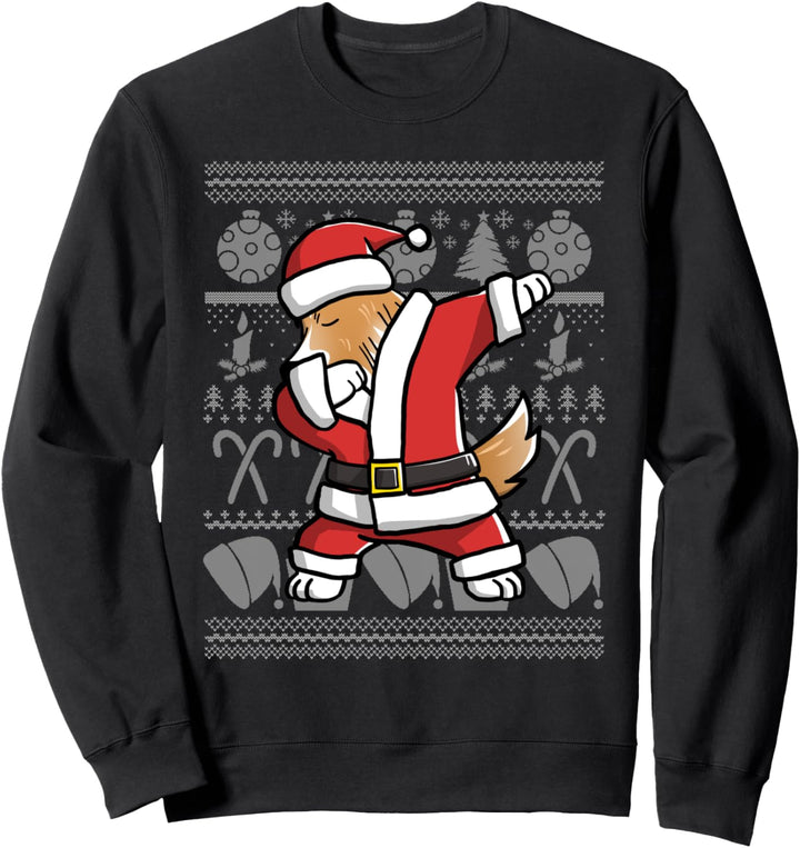Dabbing Shetland Sheepdog Dab Dance Weihnachten Hund Sweatshirt