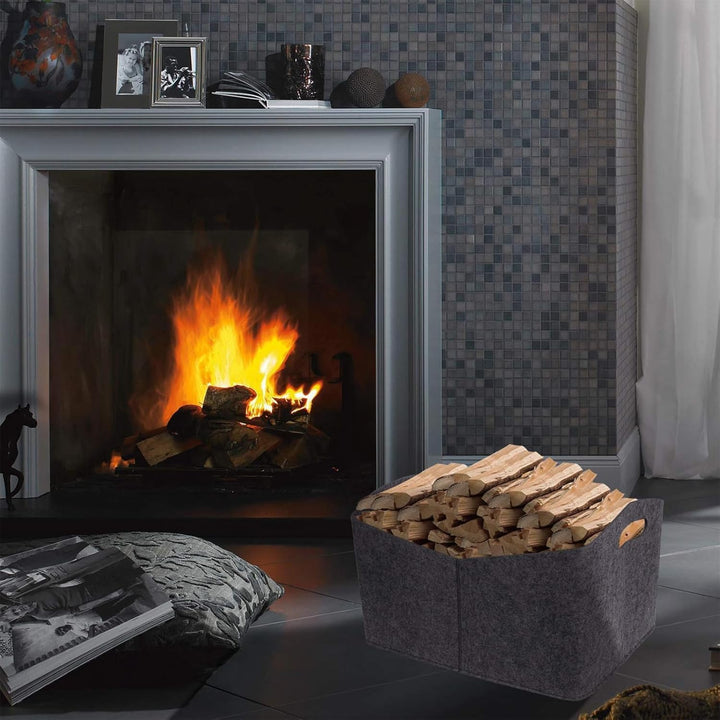 Holzkorb für Kaminholz, Faltbar Kaminholzkorb Holzkorb,Extra Dicker Brennholzkorb Feuerholzkorb Kami