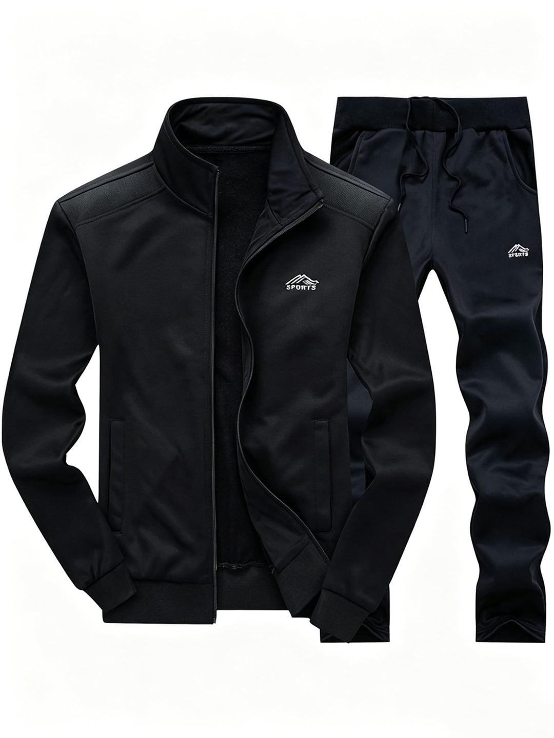 FTCayanz Trainingsanzug Herren Jogginganzug Langarm Reissverschluss Jogging Anzug Sweatshirt für Fre