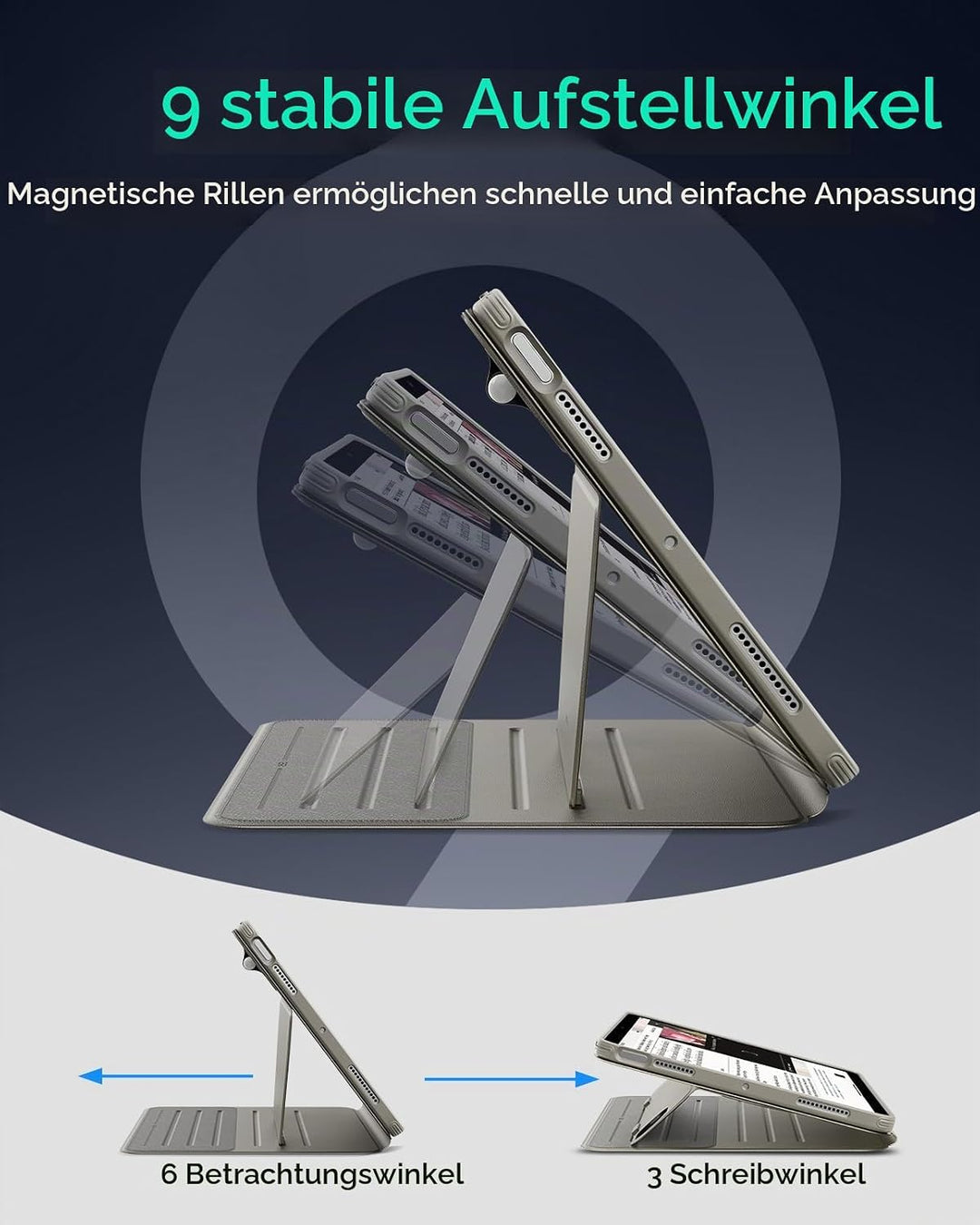 ESR Hülle für iPad Air 11 Zoll M4/M3/M2, iPad Air 8/7/6/5/4 (2026/2025/2024/2022/2020), drehbare Hül