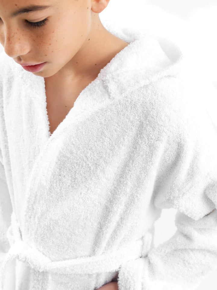 Superior Towel – Comfort – Kinder-Baumwollbademantel – Mädchen und Jungen, 450 g/m² Frottee, mit Kap