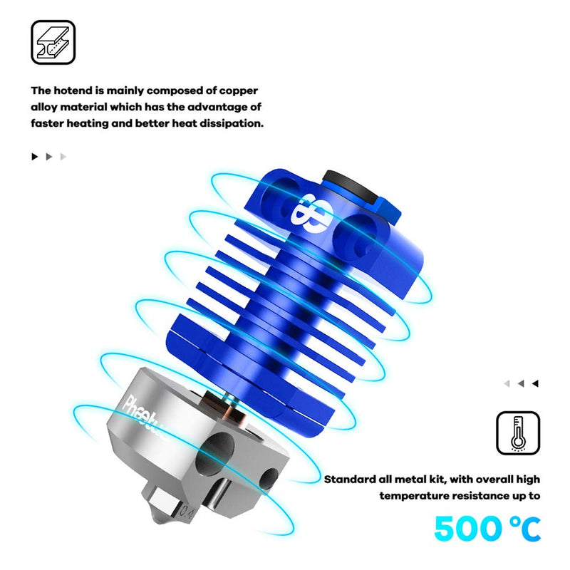 Ganzmetall-Dragonfly Hotend BMS aus Bimetall, hitzebeständige Kupferdüse, Heizblock für verbesserten