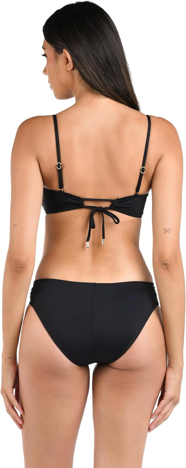 La Blanca Damen Side Shirred Hipster Swimsuit Bottom Bikini-Unterteile Grösse: 4 Schwarz, Grö&#