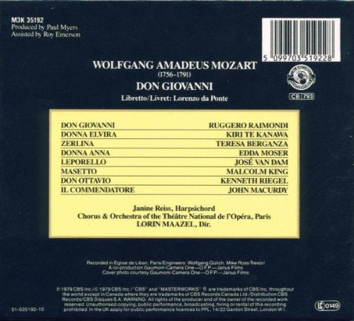 Mozart: Don Giovanni (Gesamtaufnahme), Audio-CD