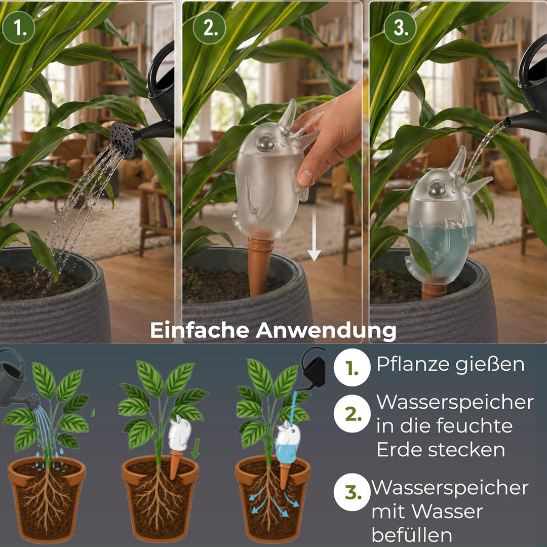 Scheurich 4er-Set Bewässerungskugel 220ml Transparent Wasserspender Bördy M (Klar) Wasserspeicher Tr