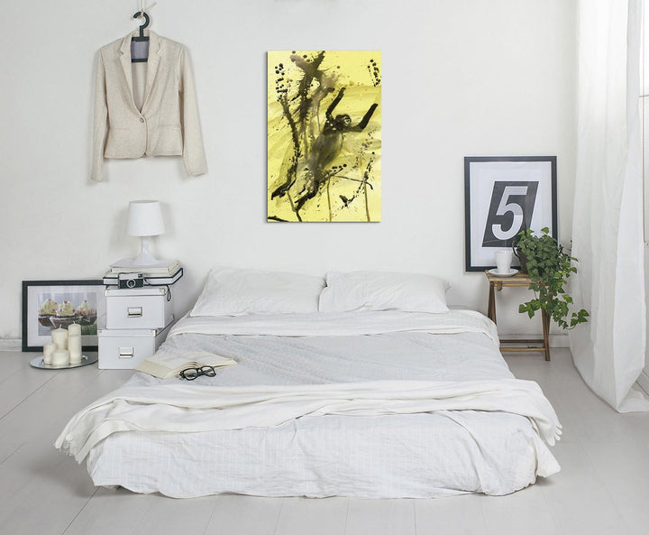 Dusky_Langur_Monkey_90x60cm Splash Art Paul Sinus Aquarell, Gemälde, Kunstbild auf Leinwand