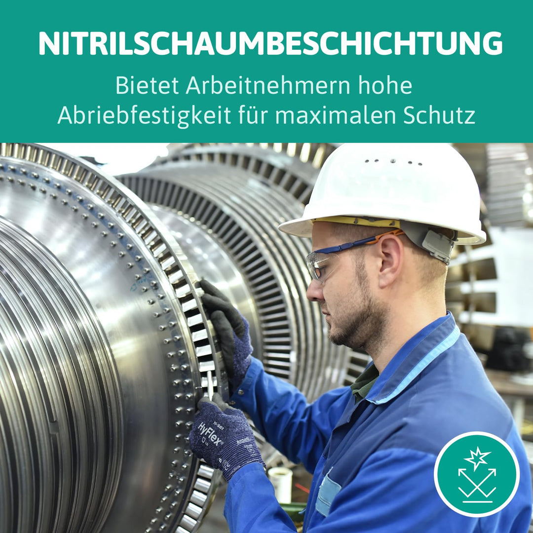 Ansell HyFlex 11-819 Dünne Arbeitshandschuhe, Rutschfeste Nitril-Beschichtung, Schutzhandschuhe vor
