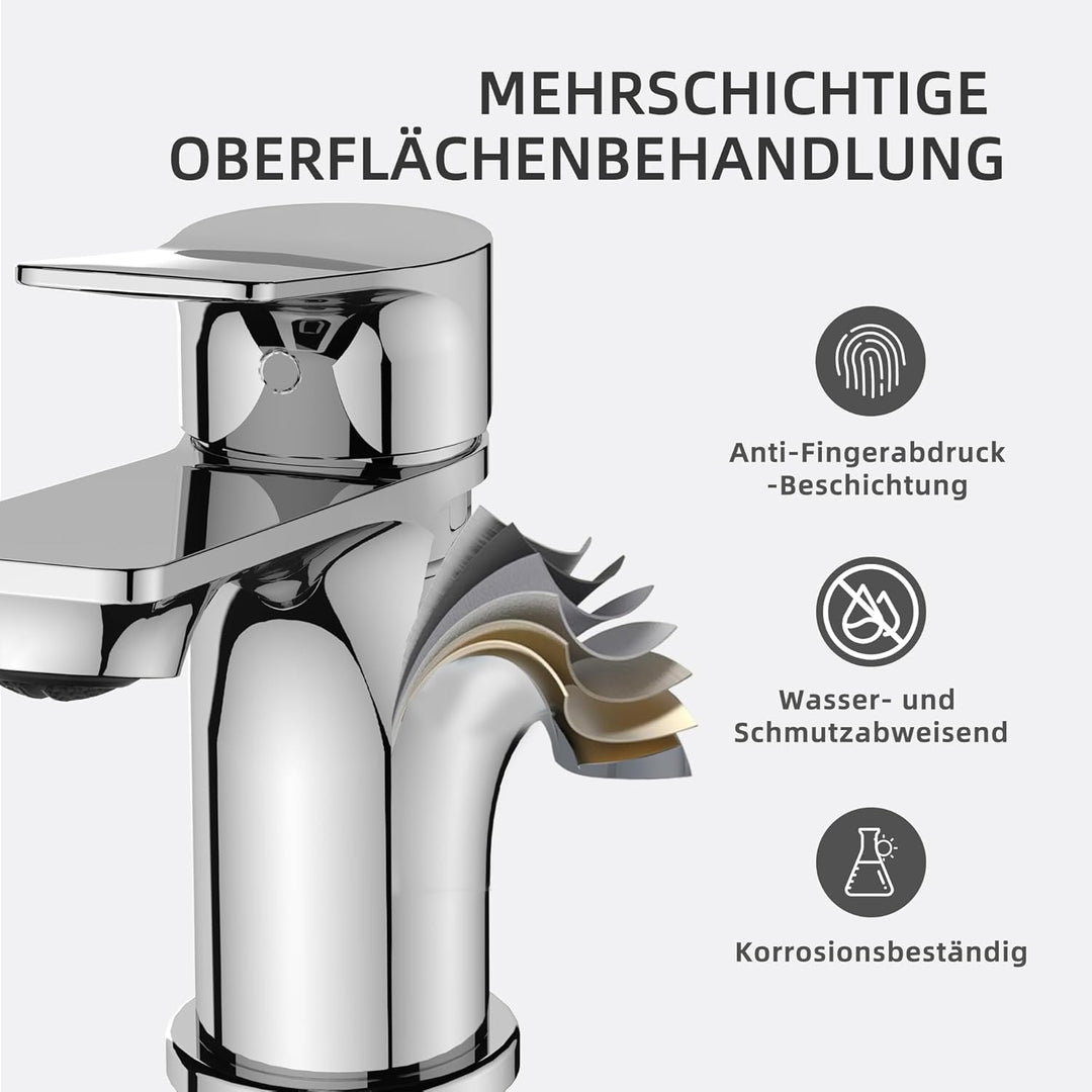 BELZ Wasserhahn Bad, Einhebel-badarmatur, Armatur Badezimmer, Mischbatterie Bad, Höhe 86 mm, Energie