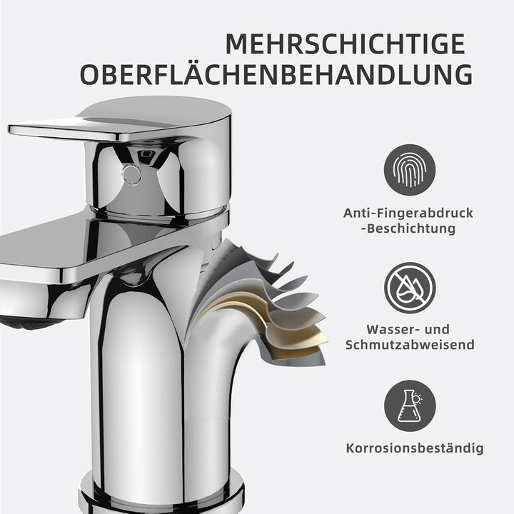 BELZ Wasserhahn Bad, Einhebel-badarmatur, Armatur Badezimmer, Mischbatterie Bad, Höhe 86 mm, Energie