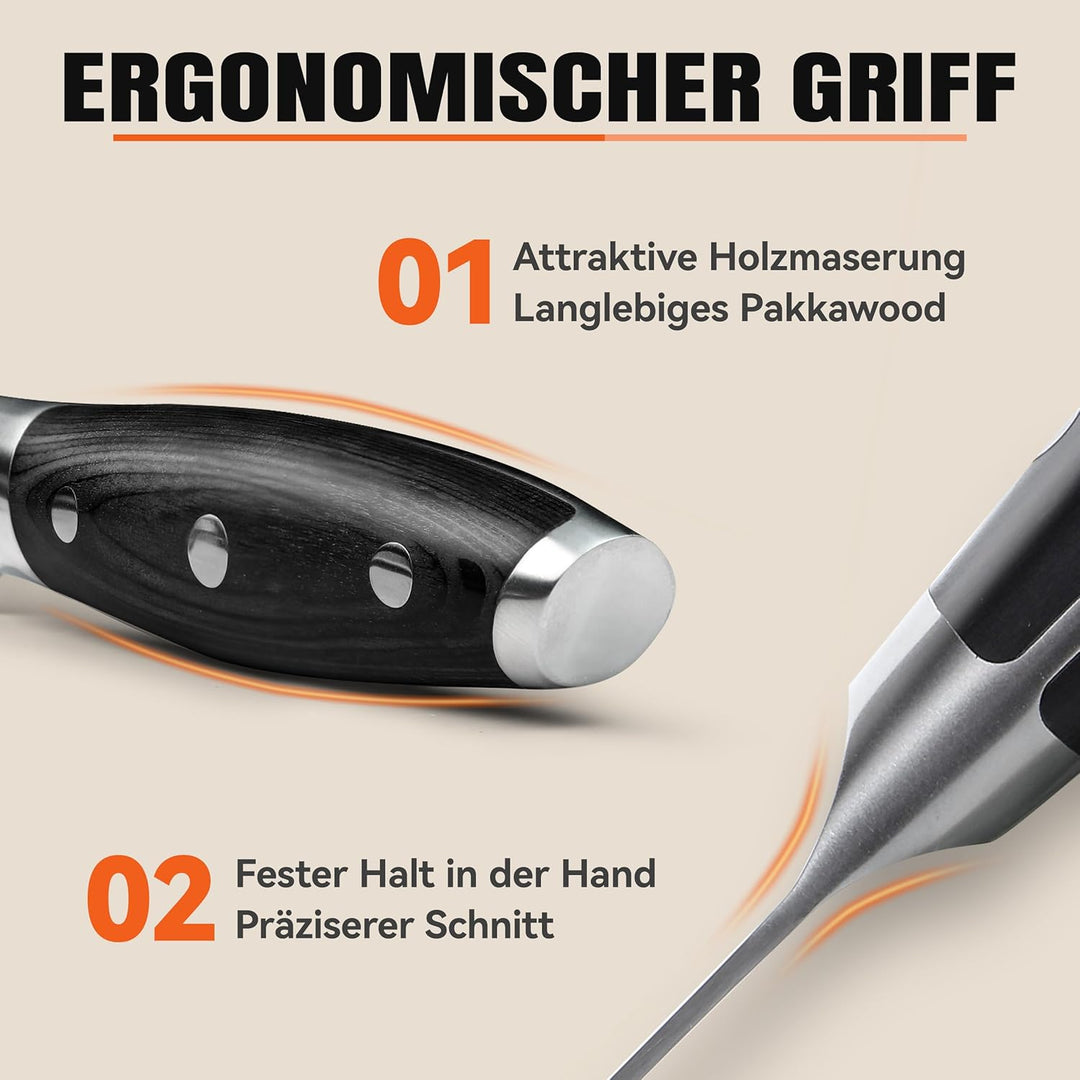 TUO Küche Allzweckmesser Küchenmesser Klein 13cm Kochmesser Universalmesser Deutscher Edelstahl Küch