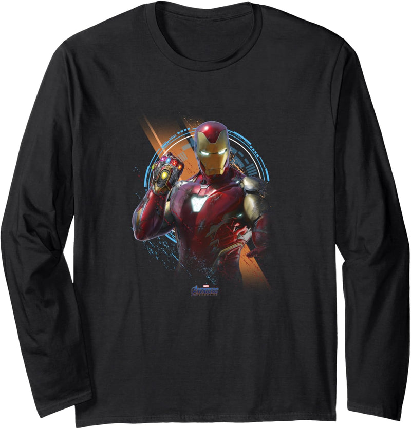 Marvel Avengers Endgame Iron Man Time Travel Platform Logo Langarmshirt