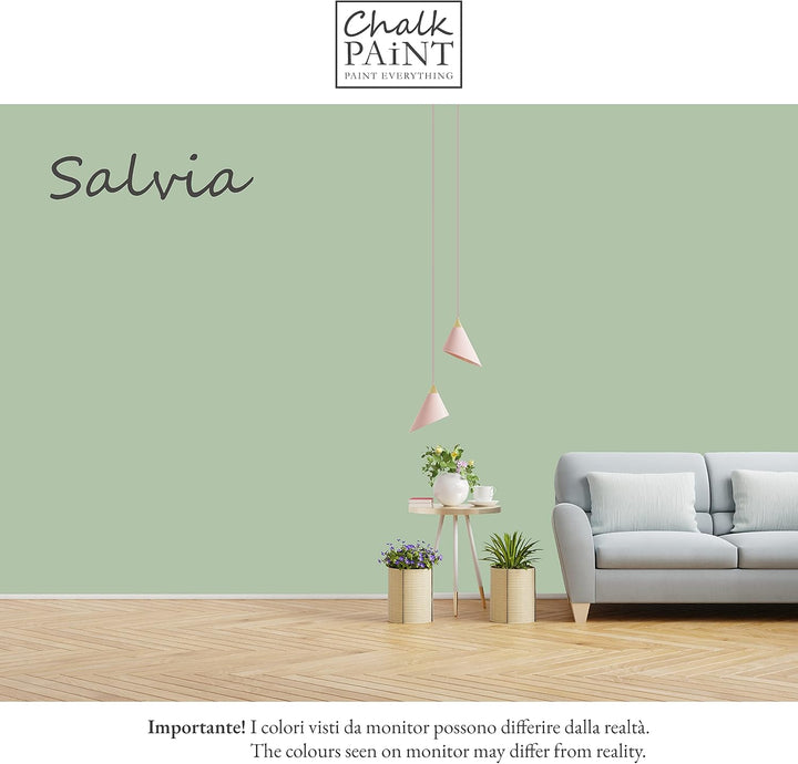 Chalk Paint Everything® Salvia Kreidefarbe Wasserbasis für Alle Oberflächen einfach zu verarbeiten o