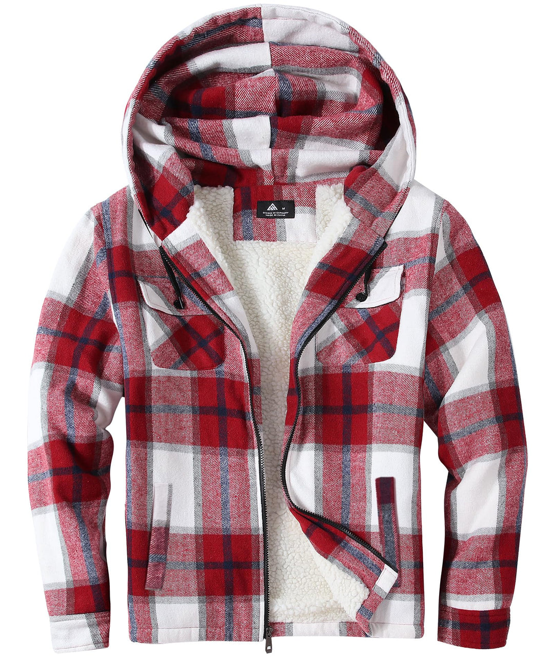 JACKETOWN Hemdjacke Kariertes Herren hoodies Flanelljacke Warm Thermohemd Herren Holzfäller Jacke Ve