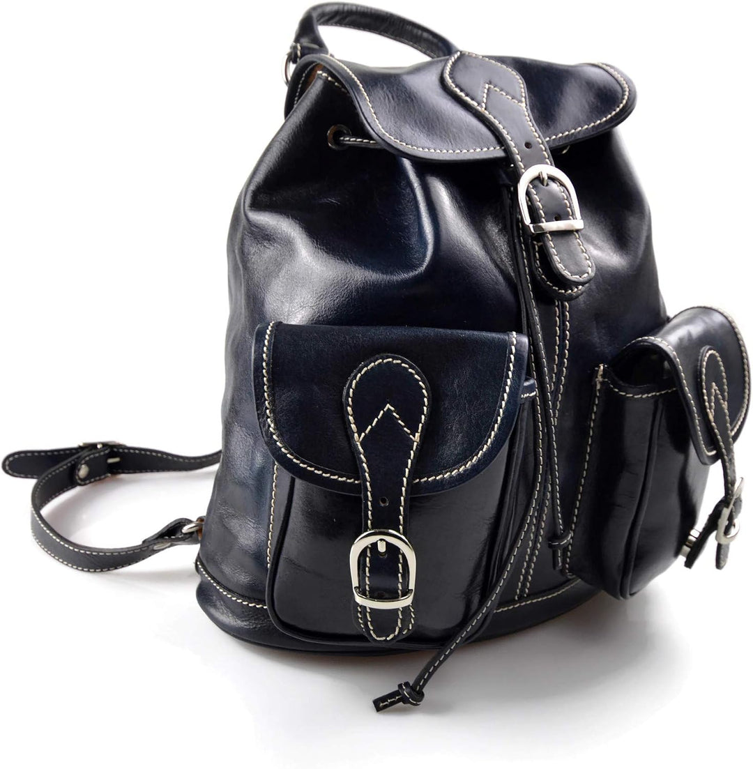 Rucksack leder blau rucksack damen herren reisetasche kalbsleder rucksack leder rucksack schulrucksa