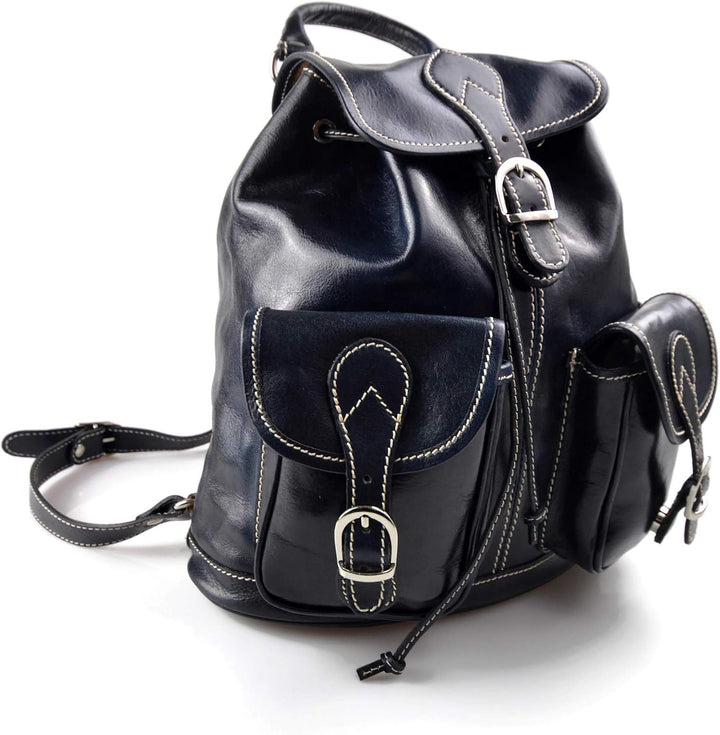 Rucksack leder blau rucksack damen herren reisetasche kalbsleder rucksack leder rucksack schulrucksa