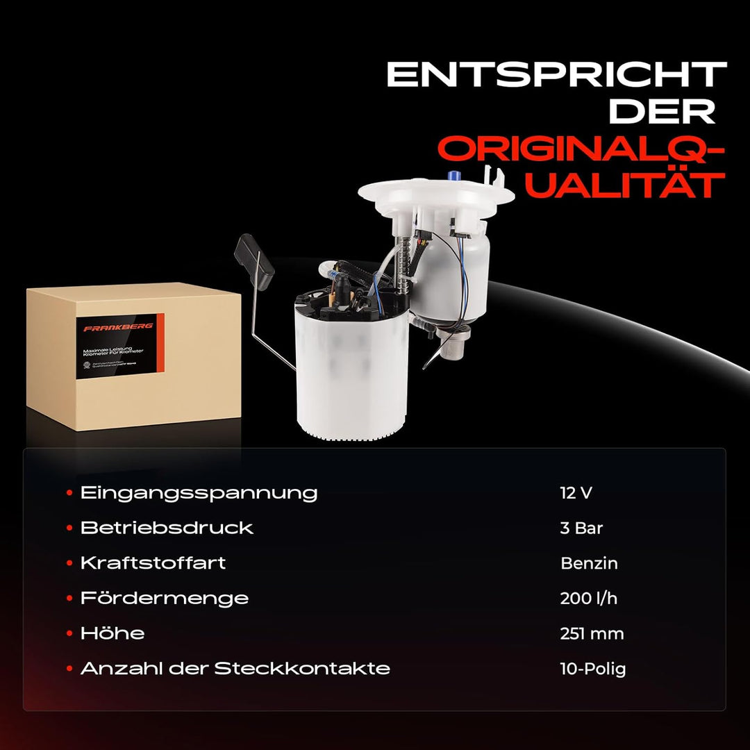 Frankberg Kraftstoffpumpe Benzinpumpe Kraftstoff-Fördereinheit Modul Satz 5+4+3-Polig Kompatibel mit