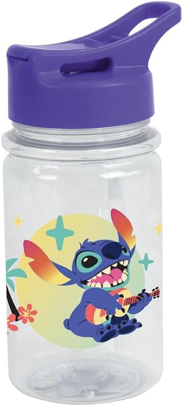 FUN HOUSE | Komplettes Set Lunchbox Angel & Stitch für Kinder | 1 Glas, 2 Teller + Besteck + Trinkfl