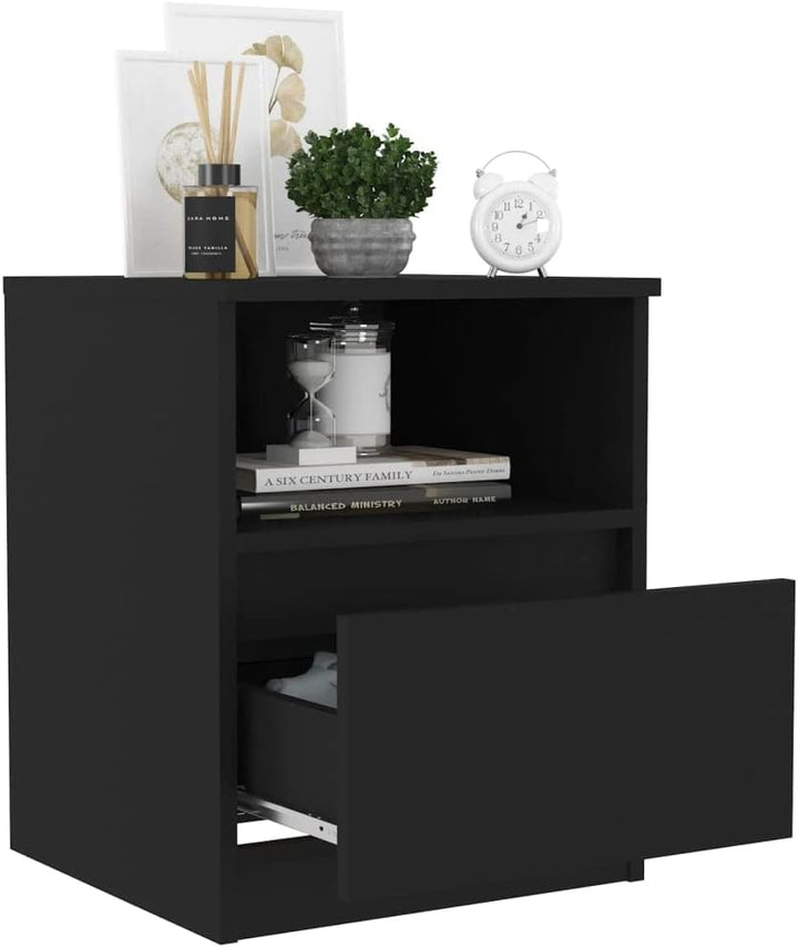 vidaXL 2X Nachttisch 1 Schublade 1 Ablage Nachtschrank Nachtkommode Nachtkonsole Schlafzimmer Schran