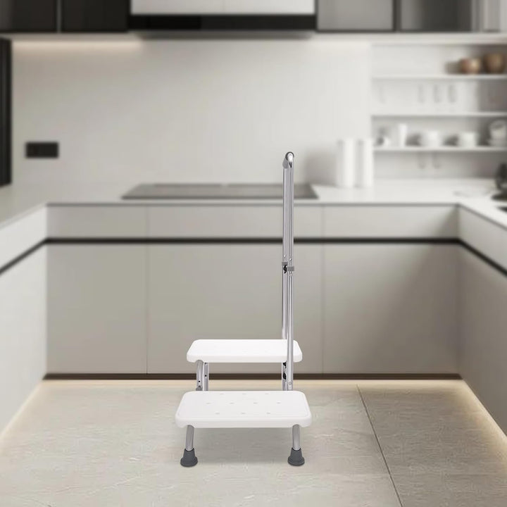 Step Hocker mit Griff und Rutschfester Plattform, Heavy Duty 2-Schritte Fusshocker für Erwachsene, S