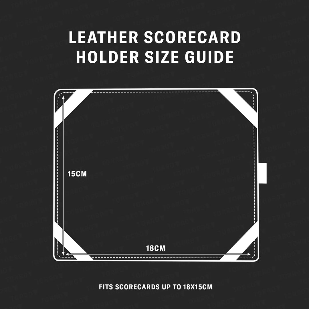 TORRO Golf Scorekarten Halter – Echtleder Golf Scorekarten Halter mit Kartenfach und Bleistift Einhe